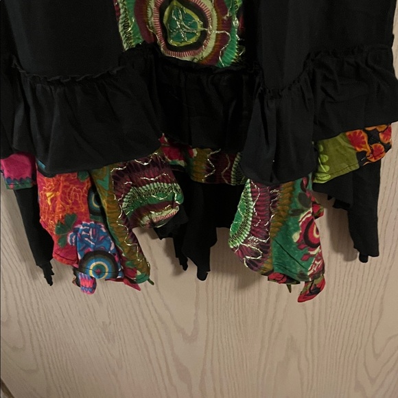 Bohemian Black Dress with Colorful Accents - Picture 5 of 10